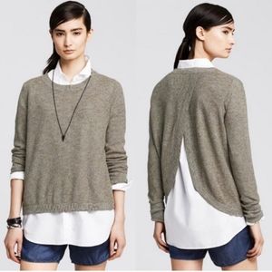 Banana Republic Gray Open Back Split Long Sleeve Sweater M
